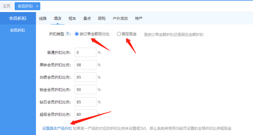 思途CMS系統(tǒng)后臺(tái)-酒店會(huì)員折扣策略設(shè)置.png